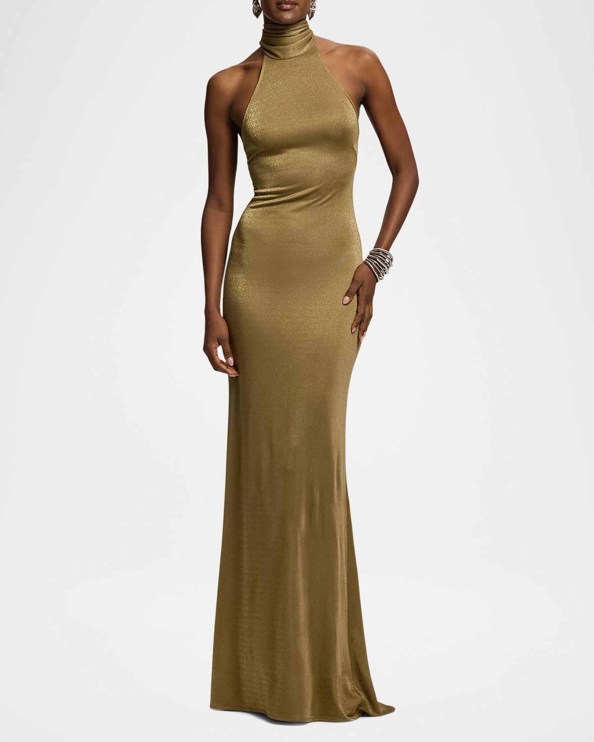 Ralph Lauren Collection Kelsie Metallic Jersey Evening Dress | Thumbnail 4