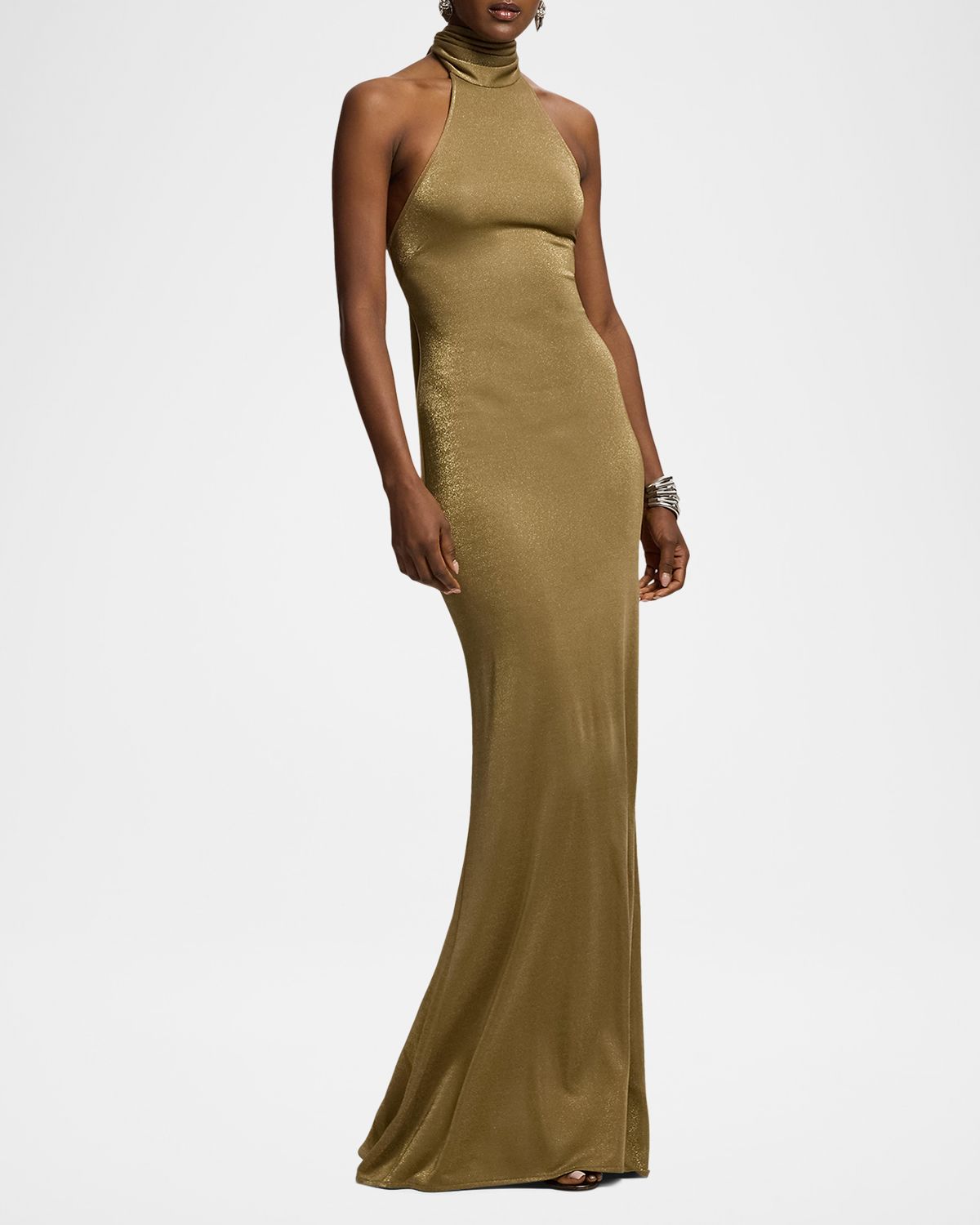 Ralph Lauren Collection Kelsie Metallic Jersey Evening Dress | Thumbnail 6