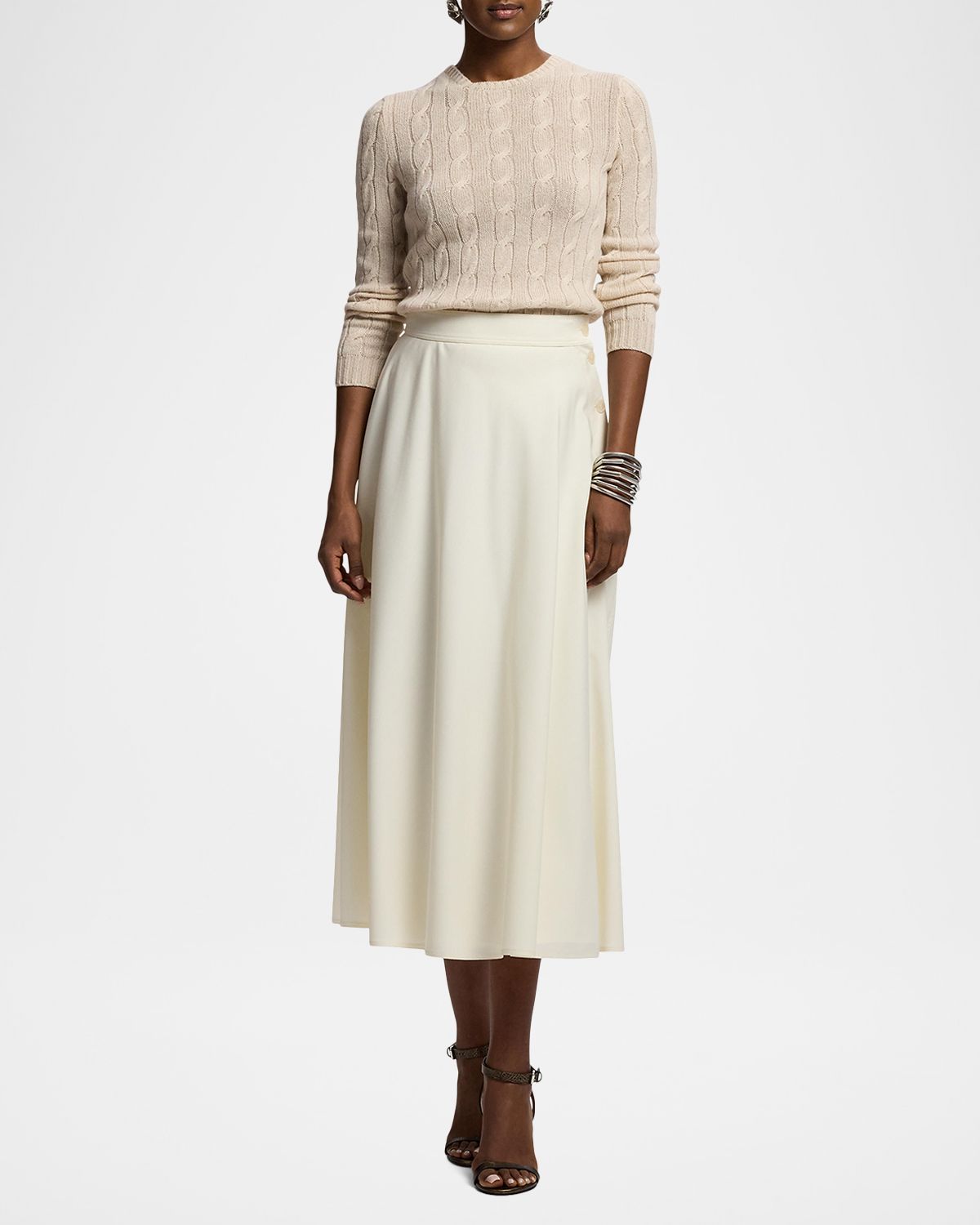 Ralph Lauren Collection Cable-Knit Cashmere Crewneck Sweater | Thumbnail 2