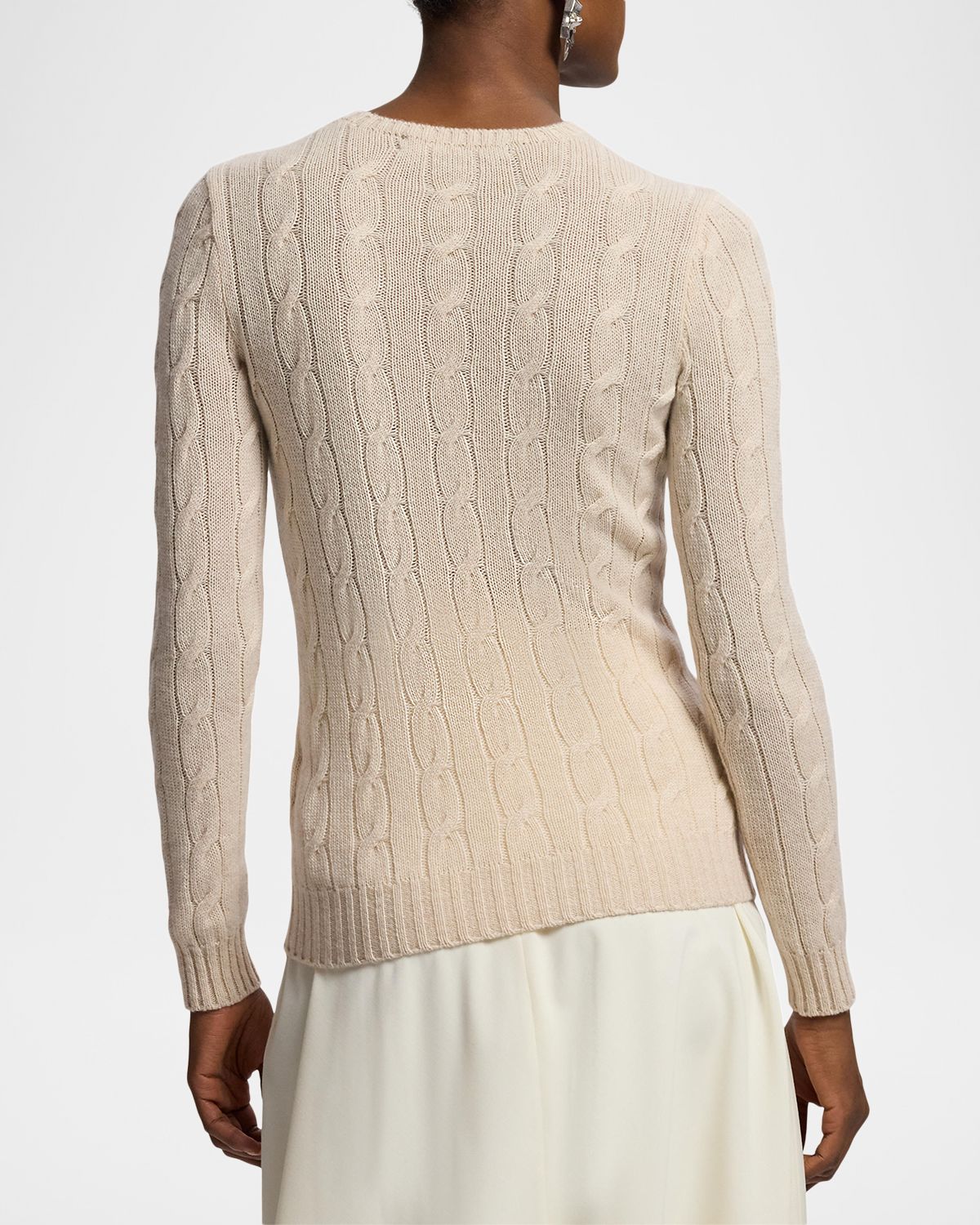 Ralph Lauren Collection Cable-Knit Cashmere Crewneck Sweater | Thumbnail 3