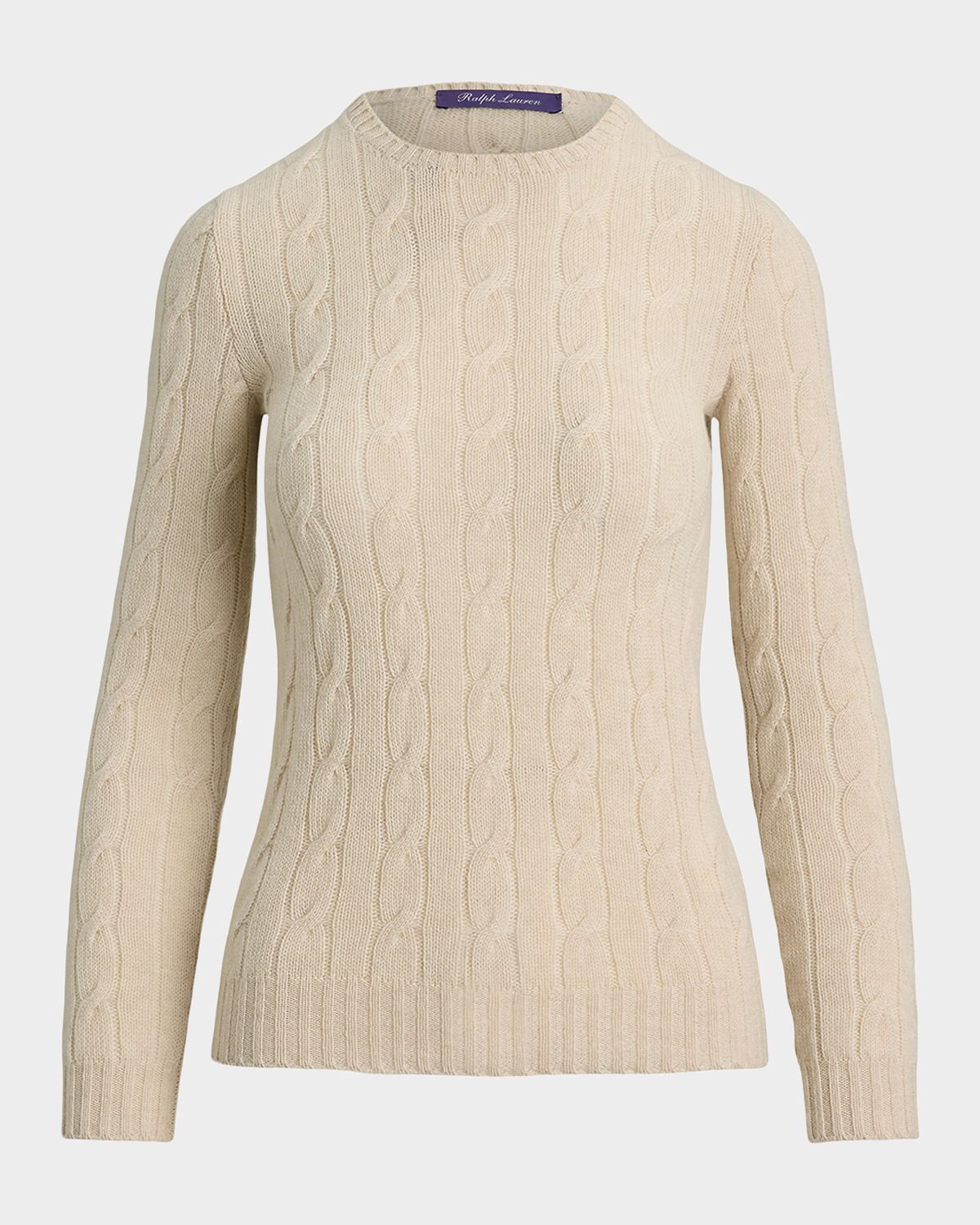 Ralph Lauren Collection Cable-Knit Cashmere Crewneck Sweater