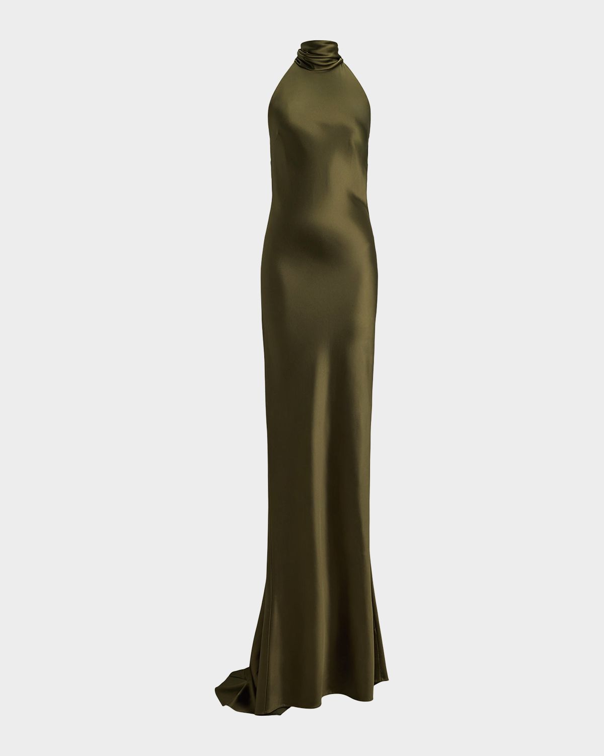 Ralph Lauren Collection Chilton Stretch Satin Halter Evening Dress