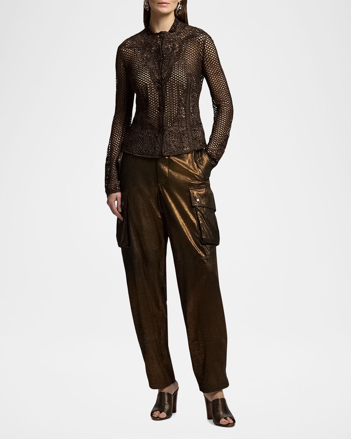 Ralph Lauren Collection Wes Foiled Lamb-Suede Jacket | Thumbnail 2