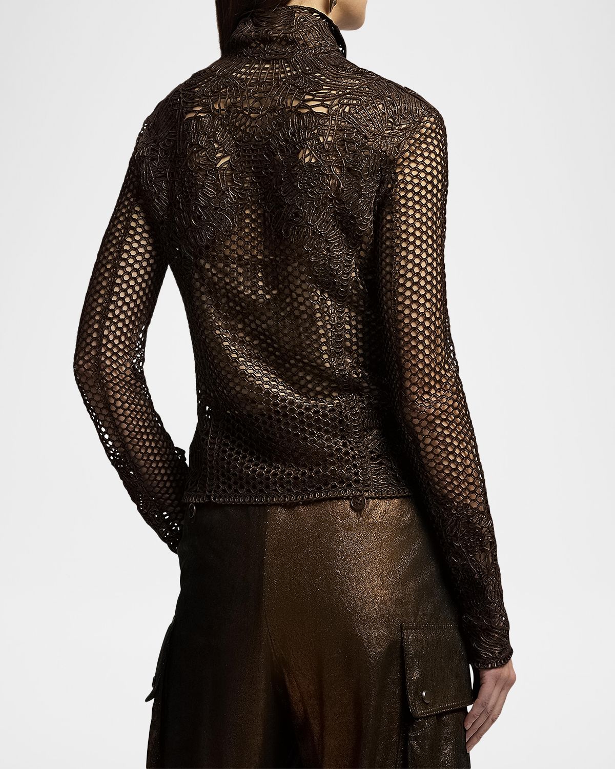 Ralph Lauren Collection Wes Foiled Lamb-Suede Jacket | Thumbnail 3