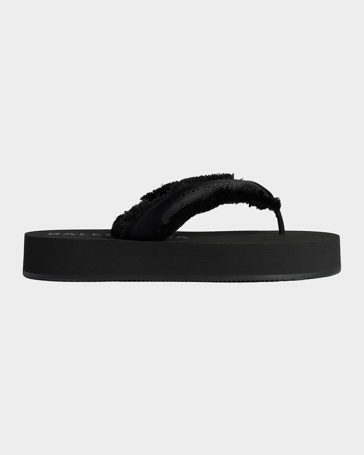 Balenciaga Fringed Satin Thong Sandals