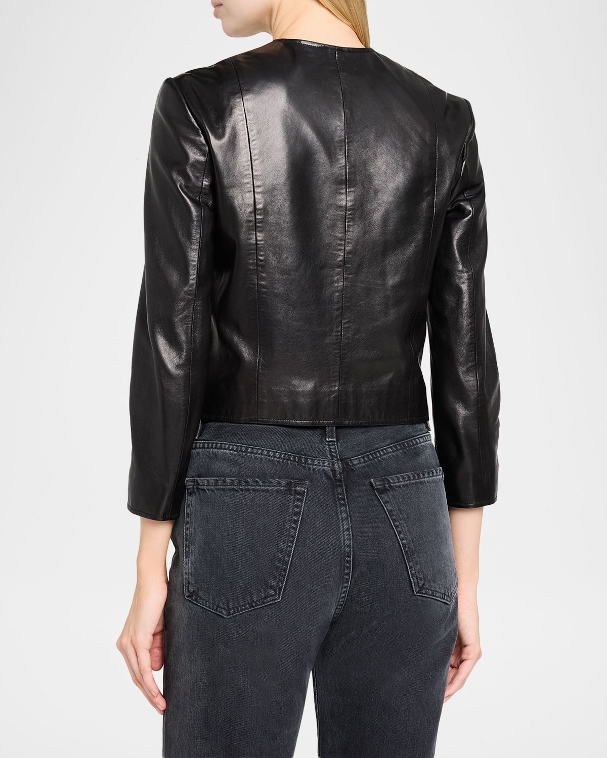 R13 Front-Snap Leather Jacket | Thumbnail 3