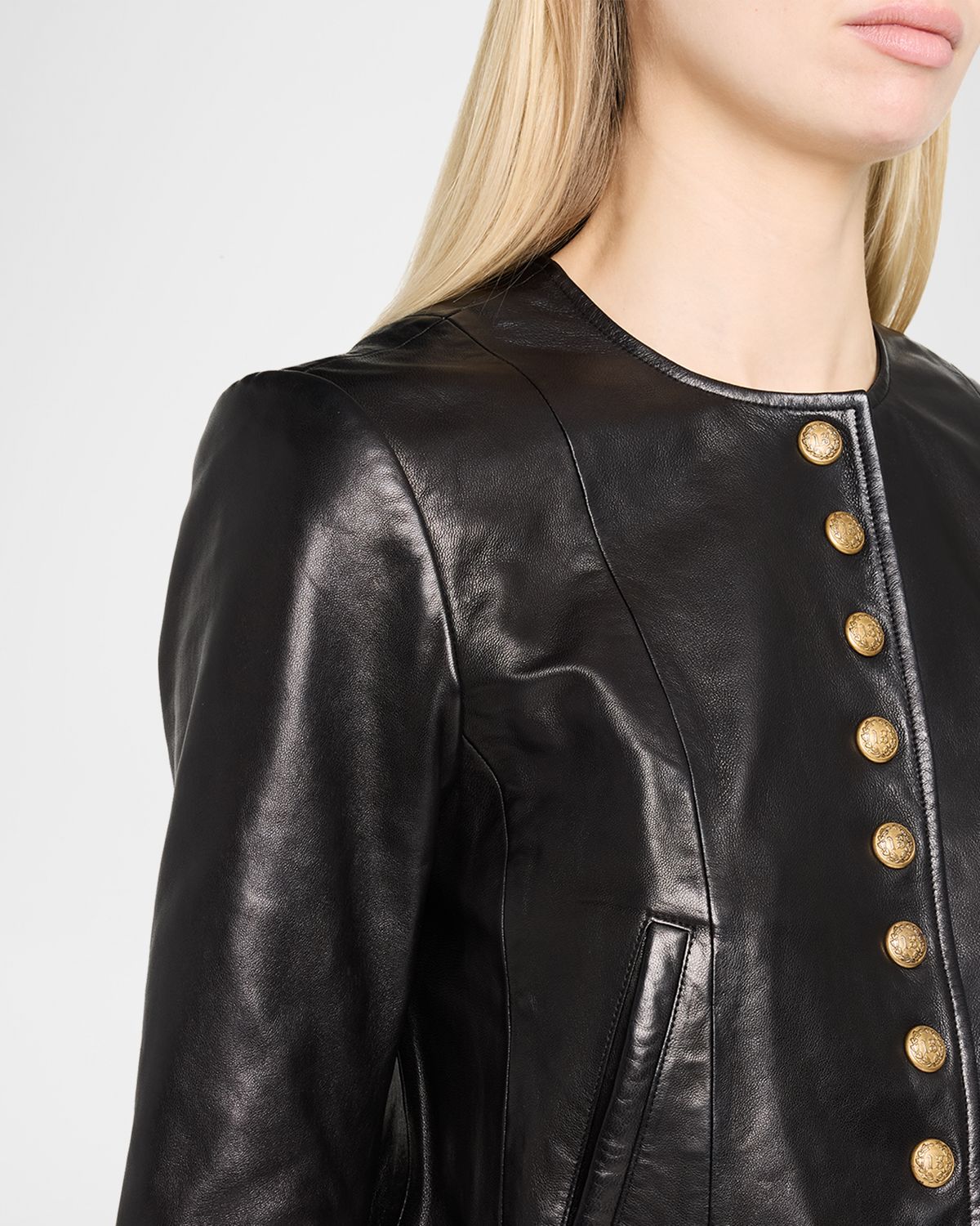 R13 Front-Snap Leather Jacket | Thumbnail 5