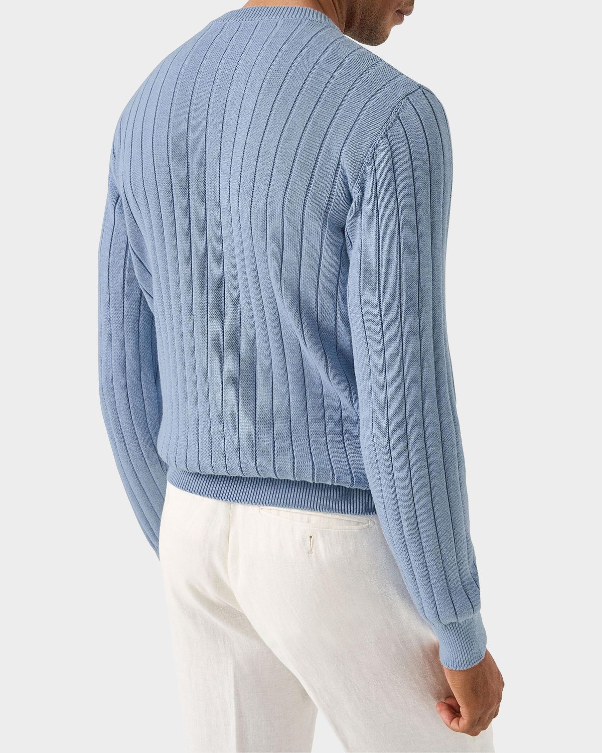 Eton Men 's Structured Cotton Rib-Knit Crewneck Sweater