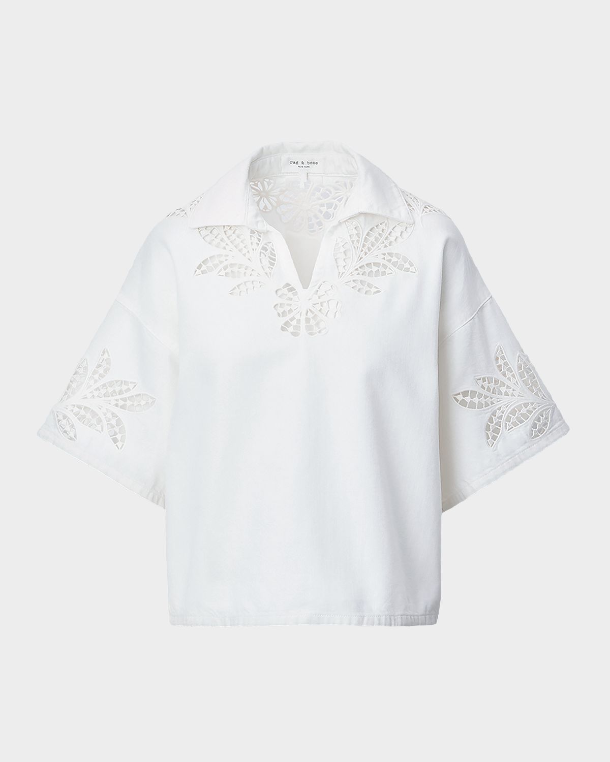 Rag & Bone Lucy Floral Cutout Denim Shirt