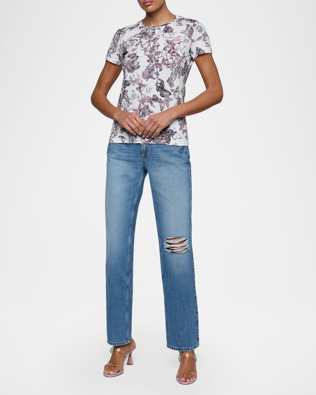 L 'Agence Ressi Short-Sleeve Butterfly Vine Tee | Thumbnail 5 L 'Agence Ressi Short-Sleeve Butterfly Vine Tee | Thumbnail 5