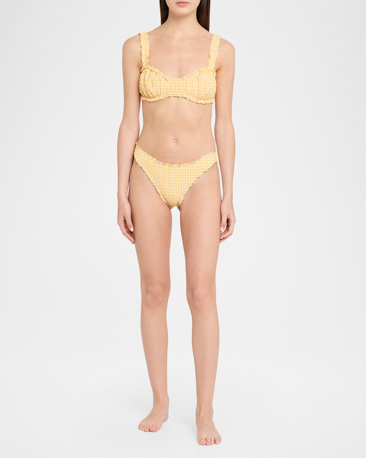 SIMKHAI Maelie Textured Gingham Bikini Bottoms | Thumbnail 4 SIMKHAI Maelie Textured Gingham Bikini Bottoms | Thumbnail 4