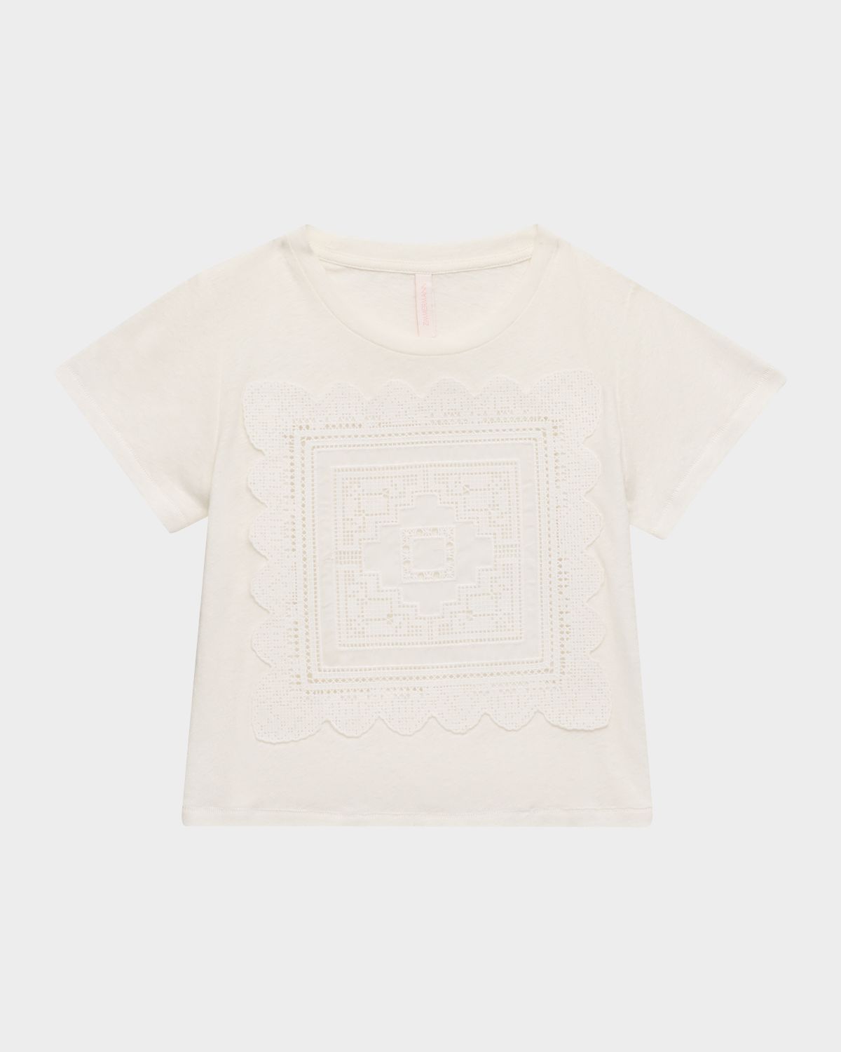 Zimmermann Girl 's Solstice Applique Linen-Cotton T-Shirt, Size 1-12