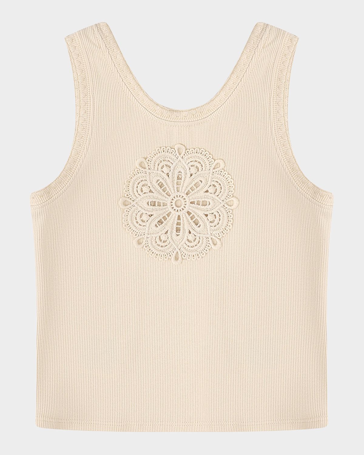 Zimmermann Girl 's Aster Sleeveless Crochet Tee, Size 1-12