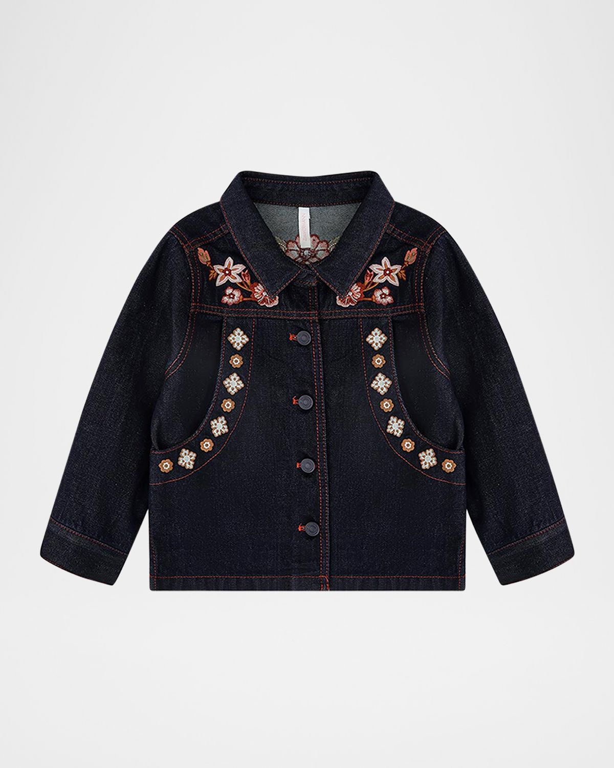 Zimmermann Girl 's Aster Embroidered Denim Jacket, Size 1-1