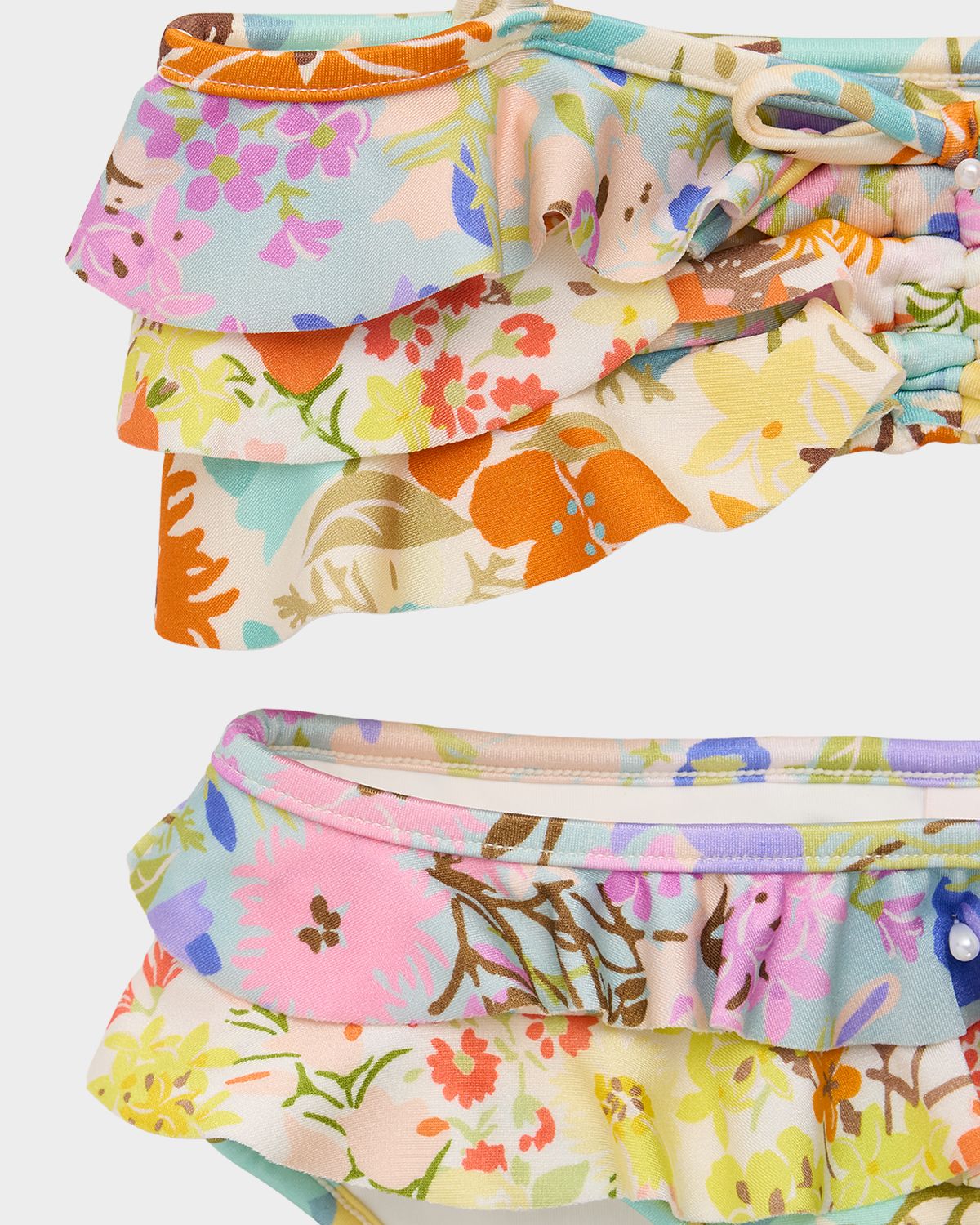 Zimmermann Girl 's Solstice Floral Ruffle Two-Piece Swimsuit, Size 1-12 | Thumbnail 3 Zimmermann Girl 's Solstice Floral Ruffle Two-Piece Swimsuit, Size 1-12 | Thumbnail 3