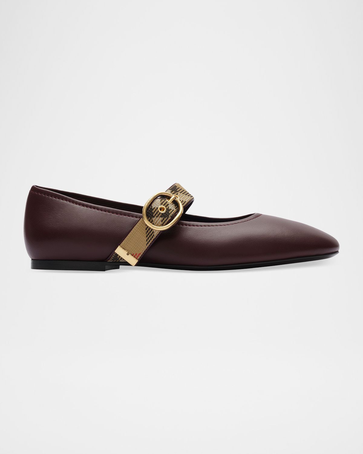 Burberry Robin Leather Check Mary Jane Ballerina Flats | Thumbnail 5 Burberry Robin Leather Check Mary Jane Ballerina Flats | Thumbnail 5