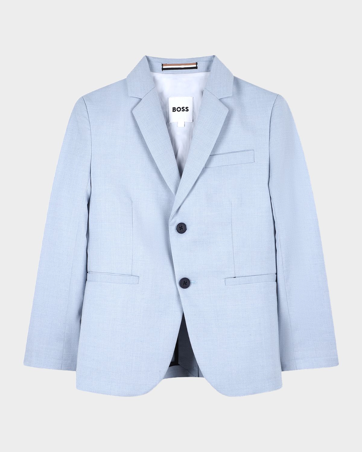 BOSS Boy 's Single-Breasted Houndstooth Jacket, Size 8-