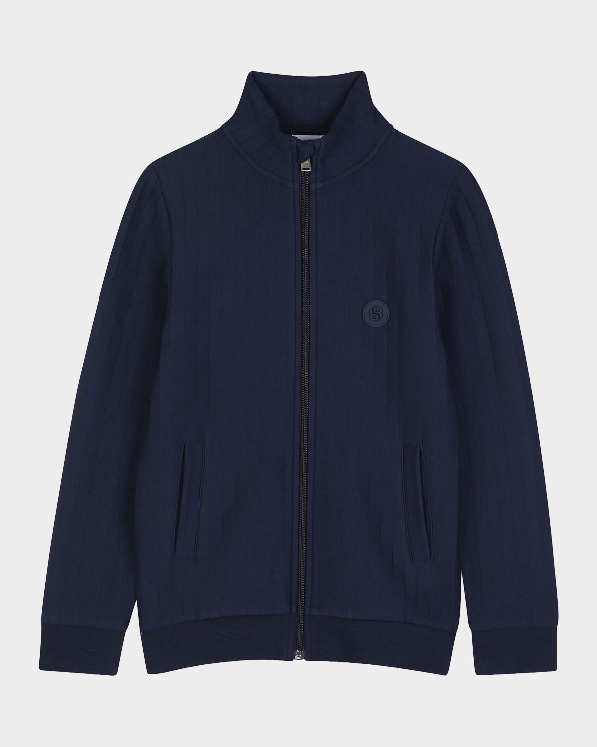 BOSS Boy 's Ribbed Cotton Full-Zip Cardigan, Size 8-16