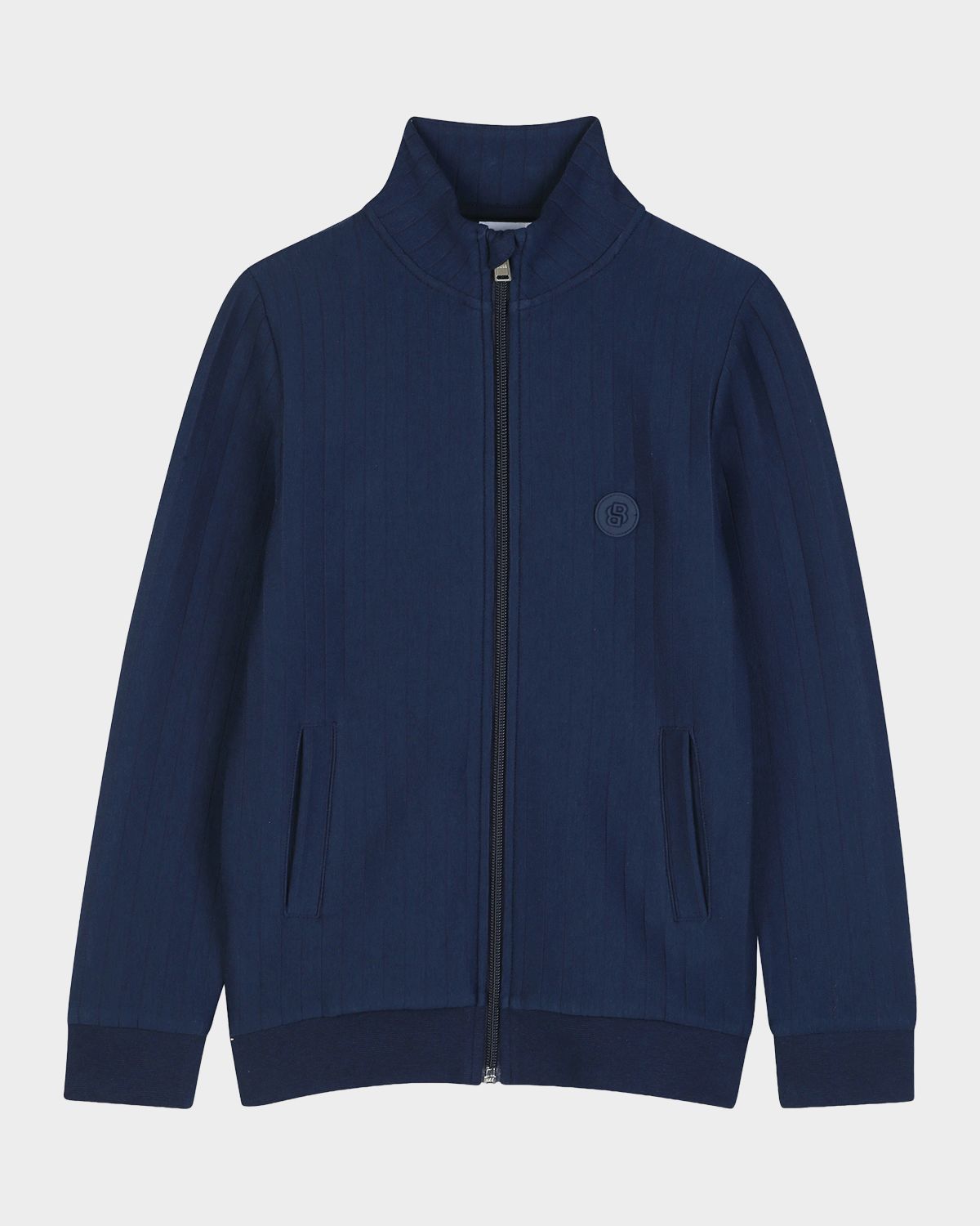 BOSS Boy 's Ribbed Cotton Full-Zip Cardigan, Size 4-6