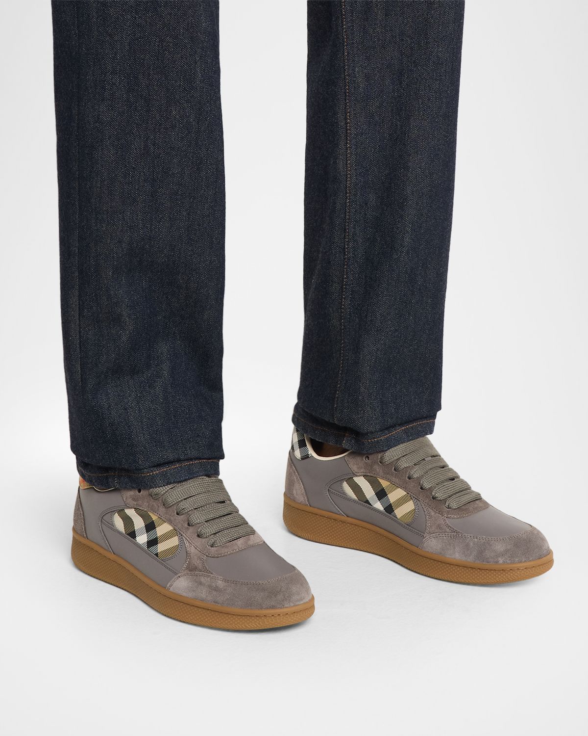 Burberry Men 's Leather, Suede and Check Terrace Sneakers | Thumbnail 7 Burberry Men 's Leather, Suede and Check Terrace Sneakers | Thumbnail 7
