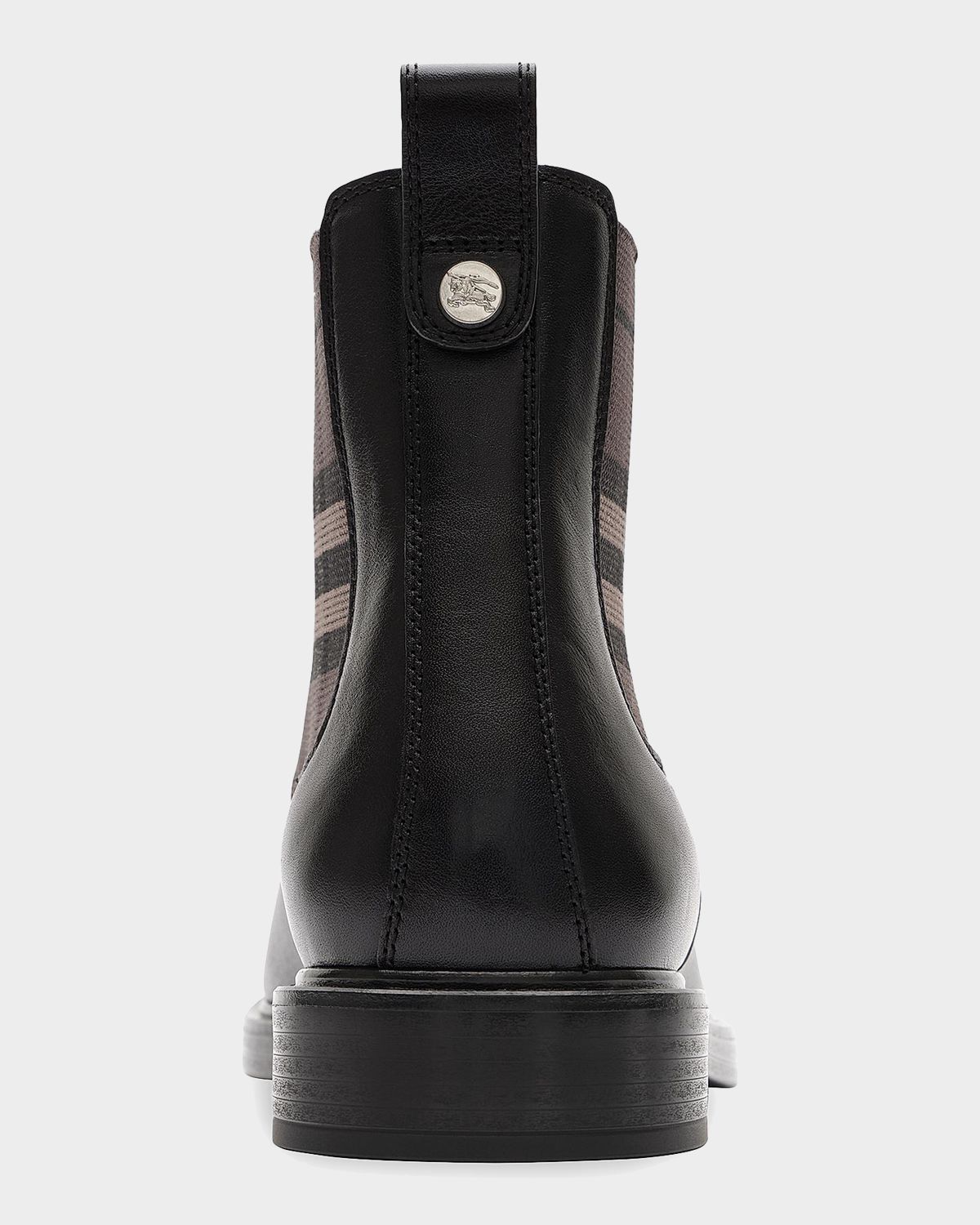 Burberry Men 's Pembroke Leather & Check Chelsea Boots | Thumbnail 4 Burberry Men 's Pembroke Leather & Check Chelsea Boots | Thumbnail 4