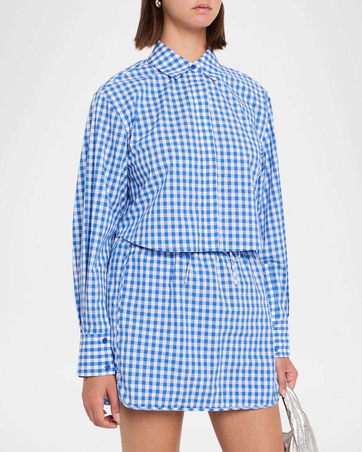 SIMKHAI Renata Cropped Gingham Shirt | Thumbnail 4 SIMKHAI Renata Cropped Gingham Shirt | Thumbnail 4
