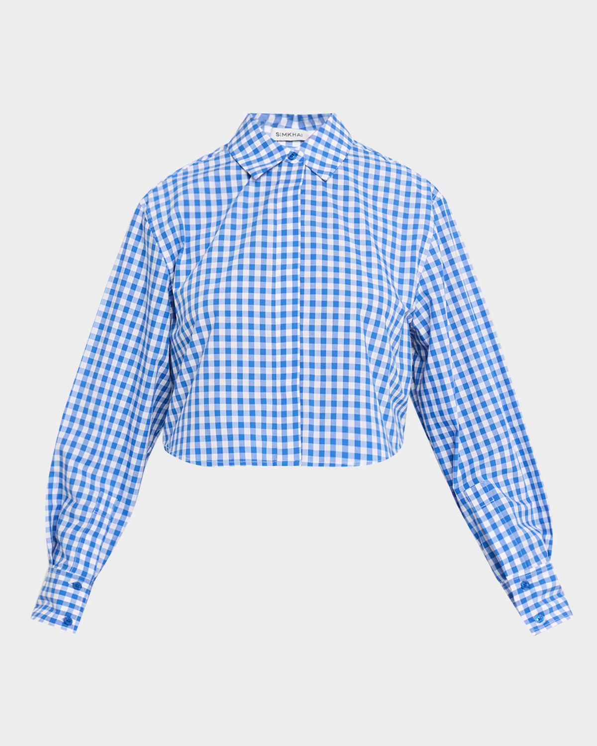 SIMKHAI Renata Cropped Gingham Shirt
