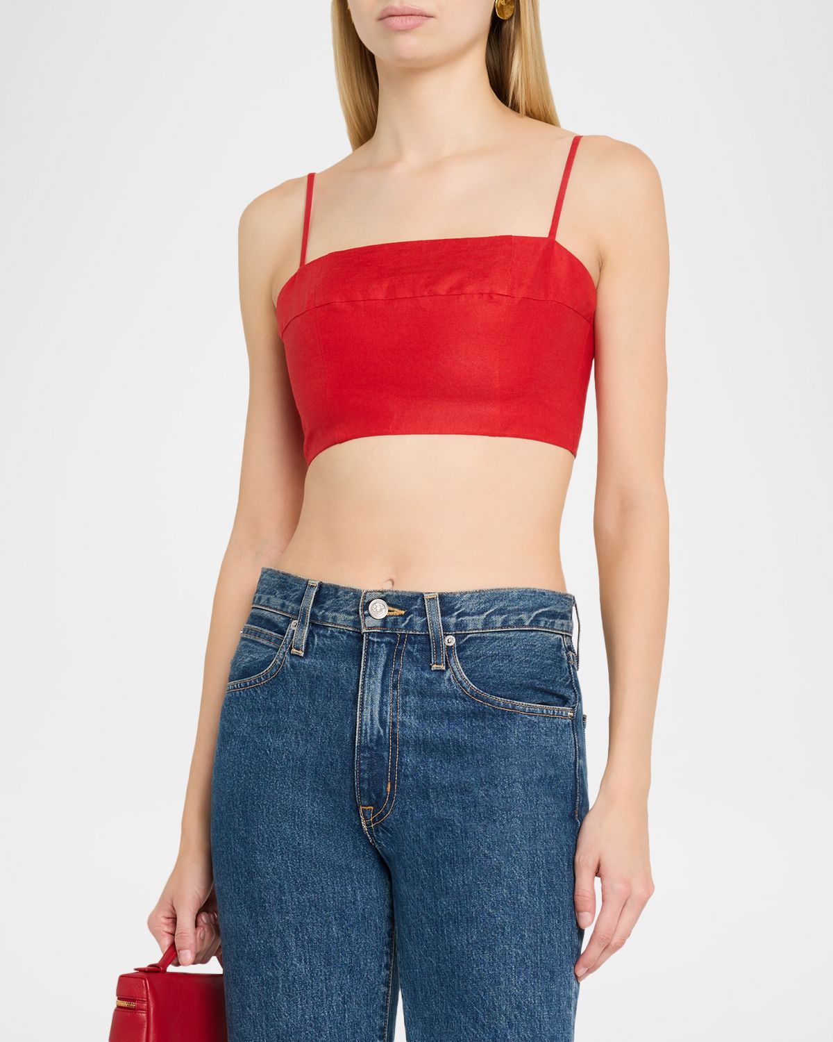 STAUD Federico Linen Crop Top | Thumbnail 4 STAUD Federico Linen Crop Top | Thumbnail 4