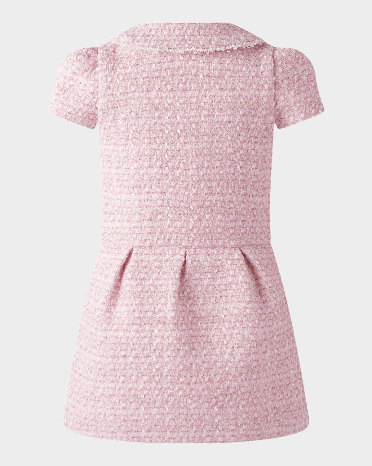 Rachel Riley Girl 's Peter Pan Collar Tweed Dress, Size 4-10