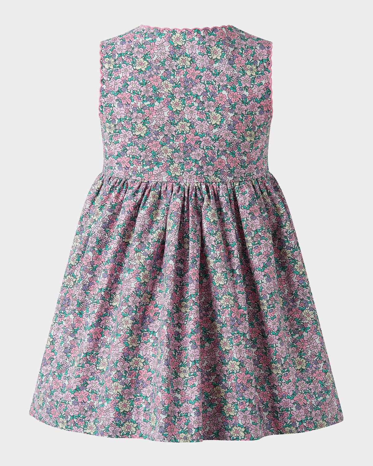 Rachel Riley Girl 's Scalloped Floral Button-Front Dress, Size 3-10