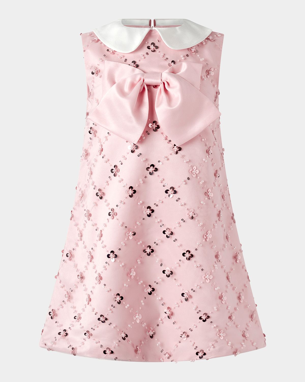 Rachel Riley Girl 's Peter Pan Collar Sequin Party Dress, Size 5-