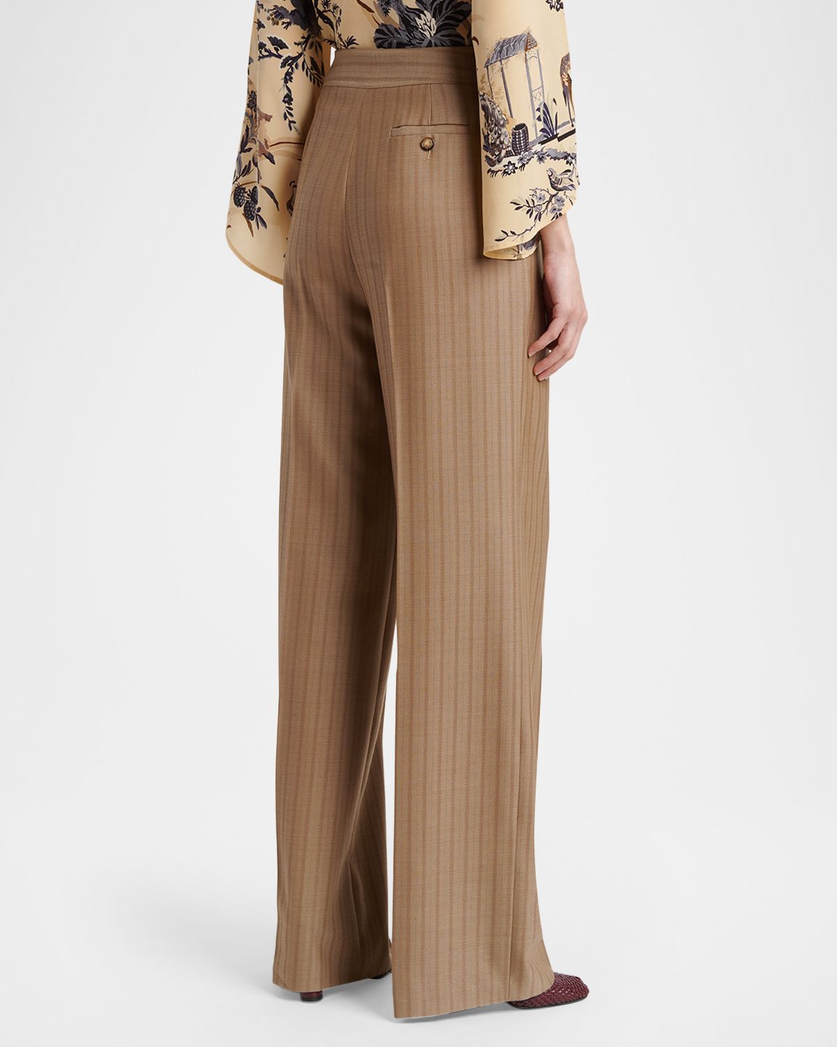 Etro Double-Pleated Striped Wool Jacquard Straight-Leg Trousers | Thumbnail 4 Etro Double-Pleated Striped Wool Jacquard Straight-Leg Trousers | Thumbnail 4