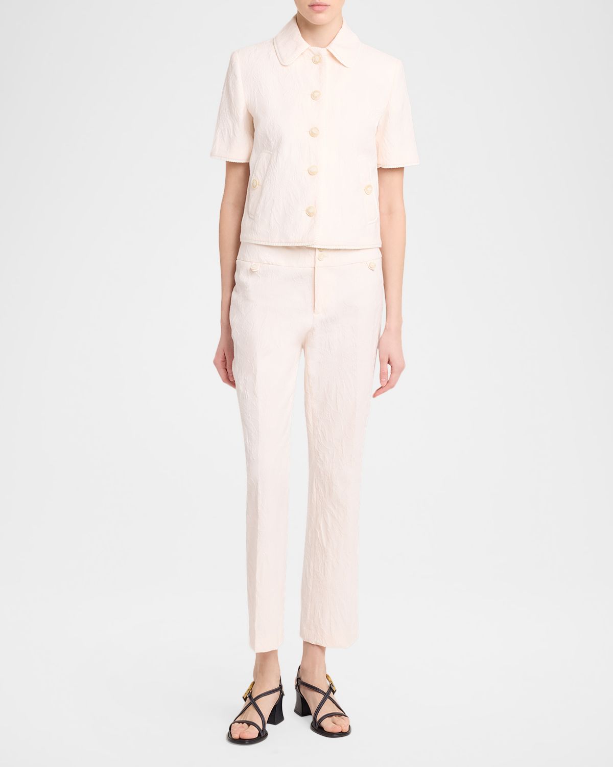 Etro Palm Jacquard Short-Sleeve Single-Breasted Jacket | Thumbnail 5 Etro Palm Jacquard Short-Sleeve Single-Breasted Jacket | Thumbnail 5