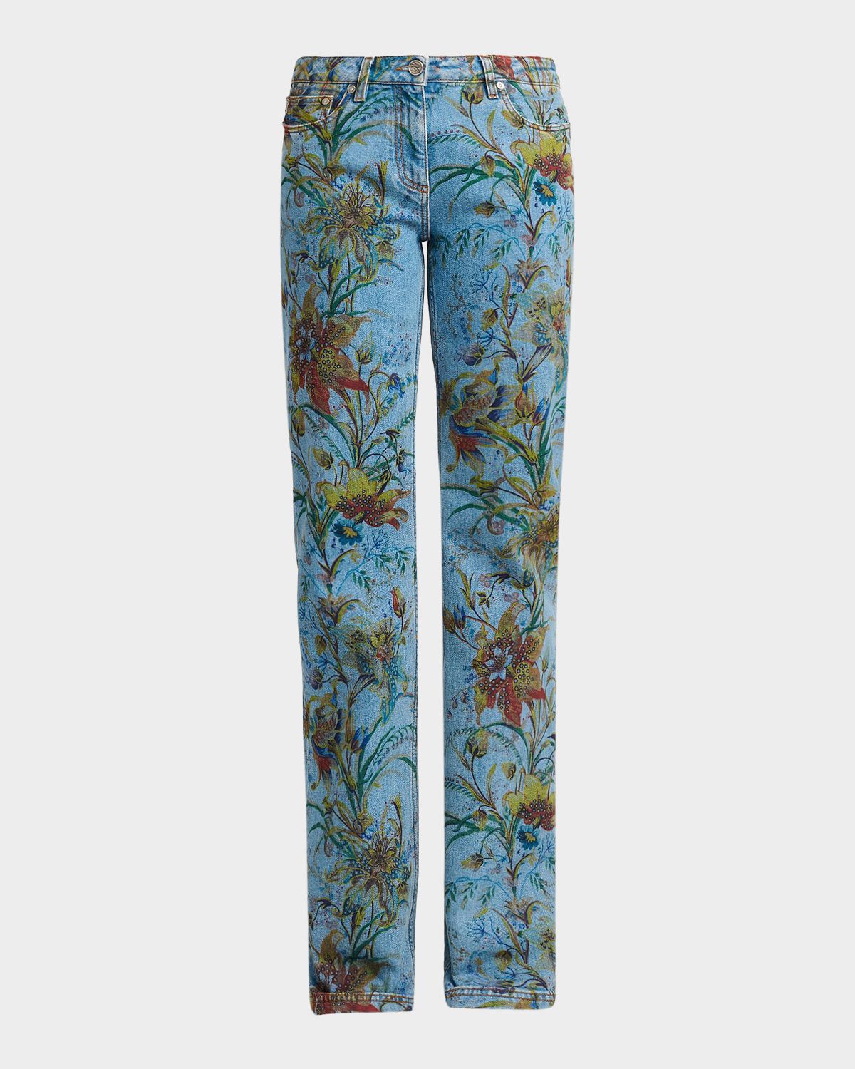 Etro Foliage Straight-Leg Denim Jeans | Image 1 Etro Foliage Straight-Leg Denim Jeans | Image 1