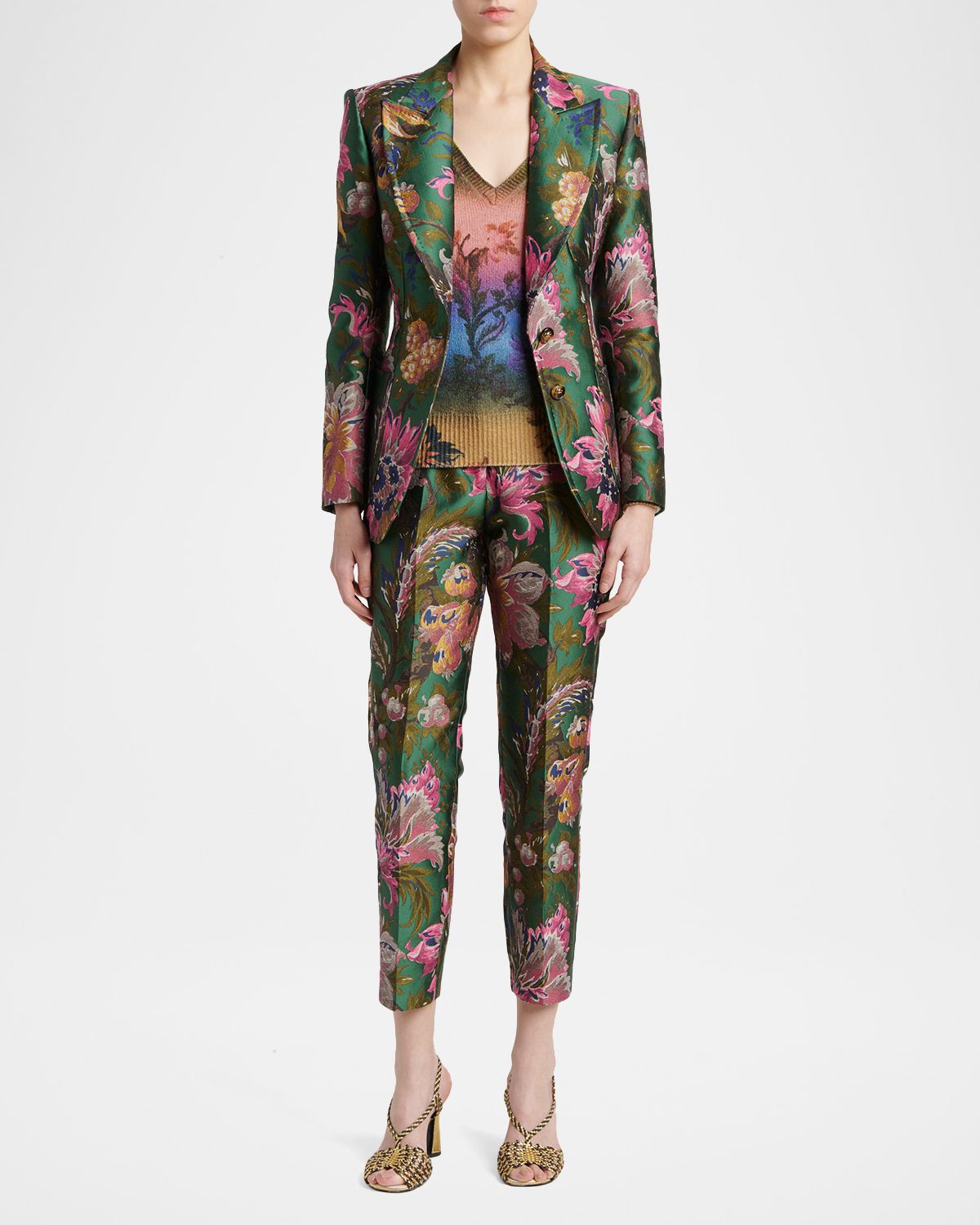 Etro Floral Jacquard Single-Breasted Fitted Jacket | Thumbnail 5 Etro Floral Jacquard Single-Breasted Fitted Jacket | Thumbnail 5