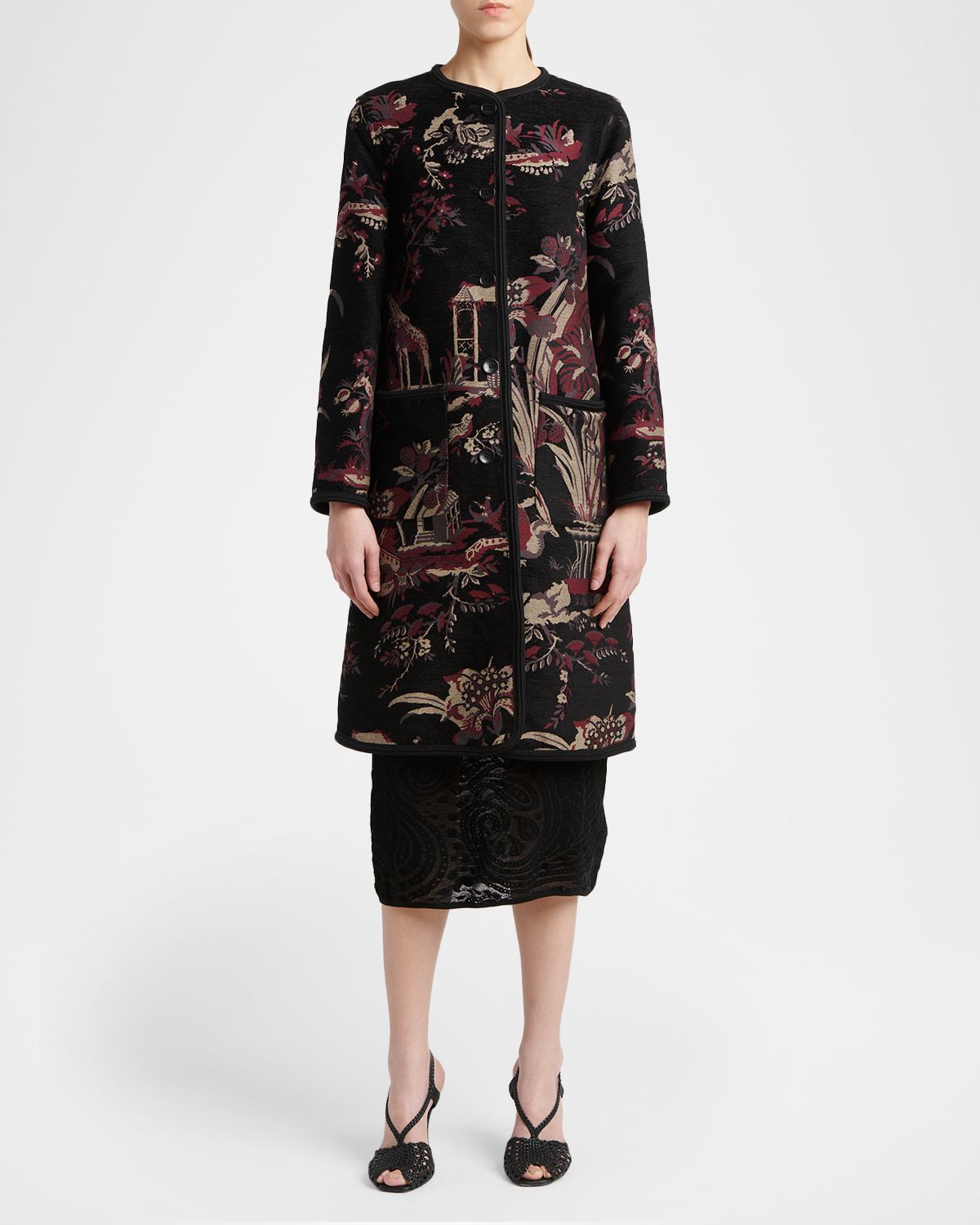 Etro Toile Brocade Single-Breasted Long Coat | Thumbnail 5