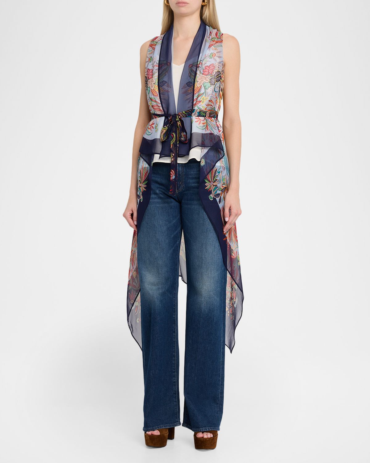 Etro Paisley Silk Belted Foulard Vest | Thumbnail 4 Etro Paisley Silk Belted Foulard Vest | Thumbnail 4