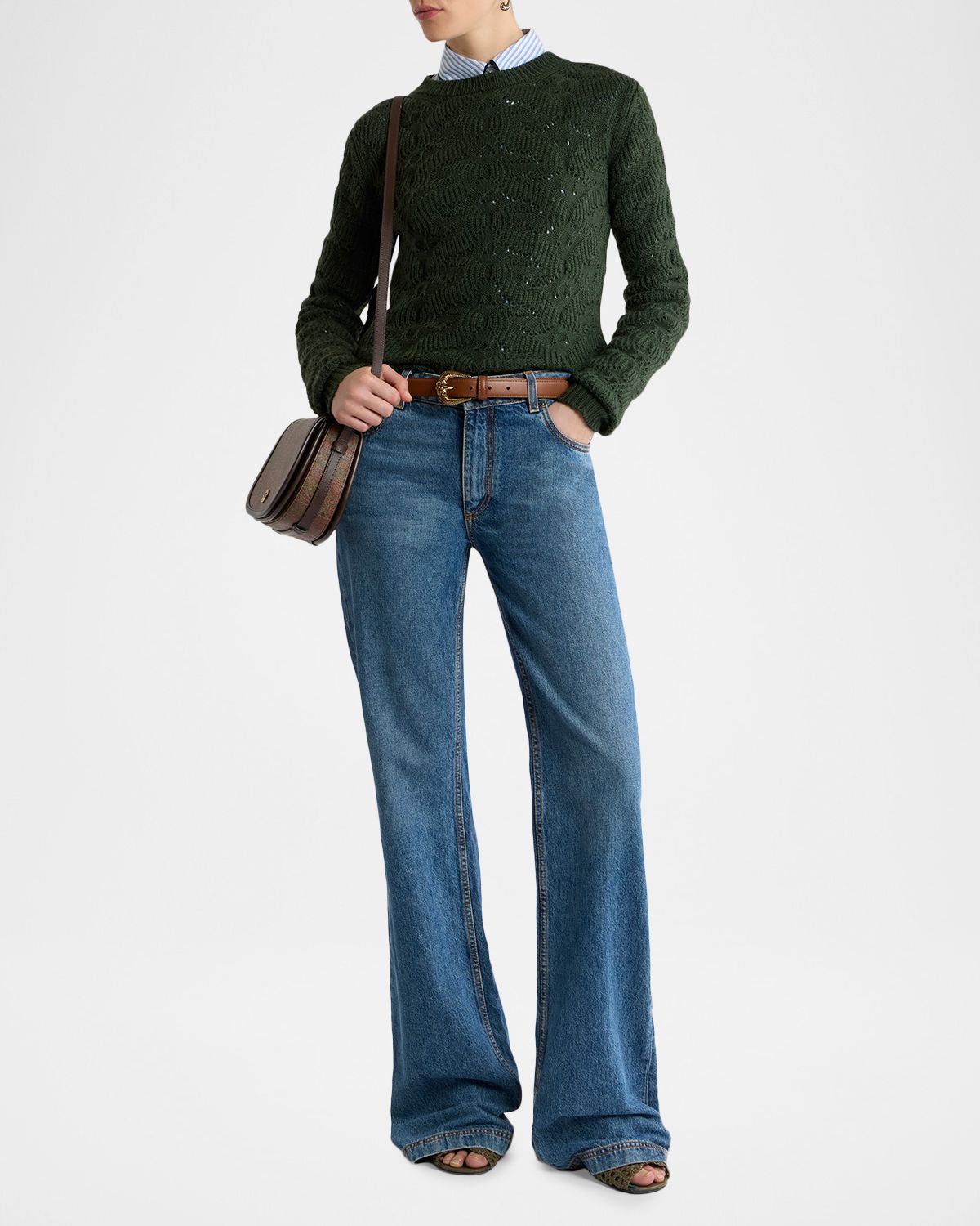 Etro Textured Pointelle Wool Crewneck Sweater | Thumbnail 2
