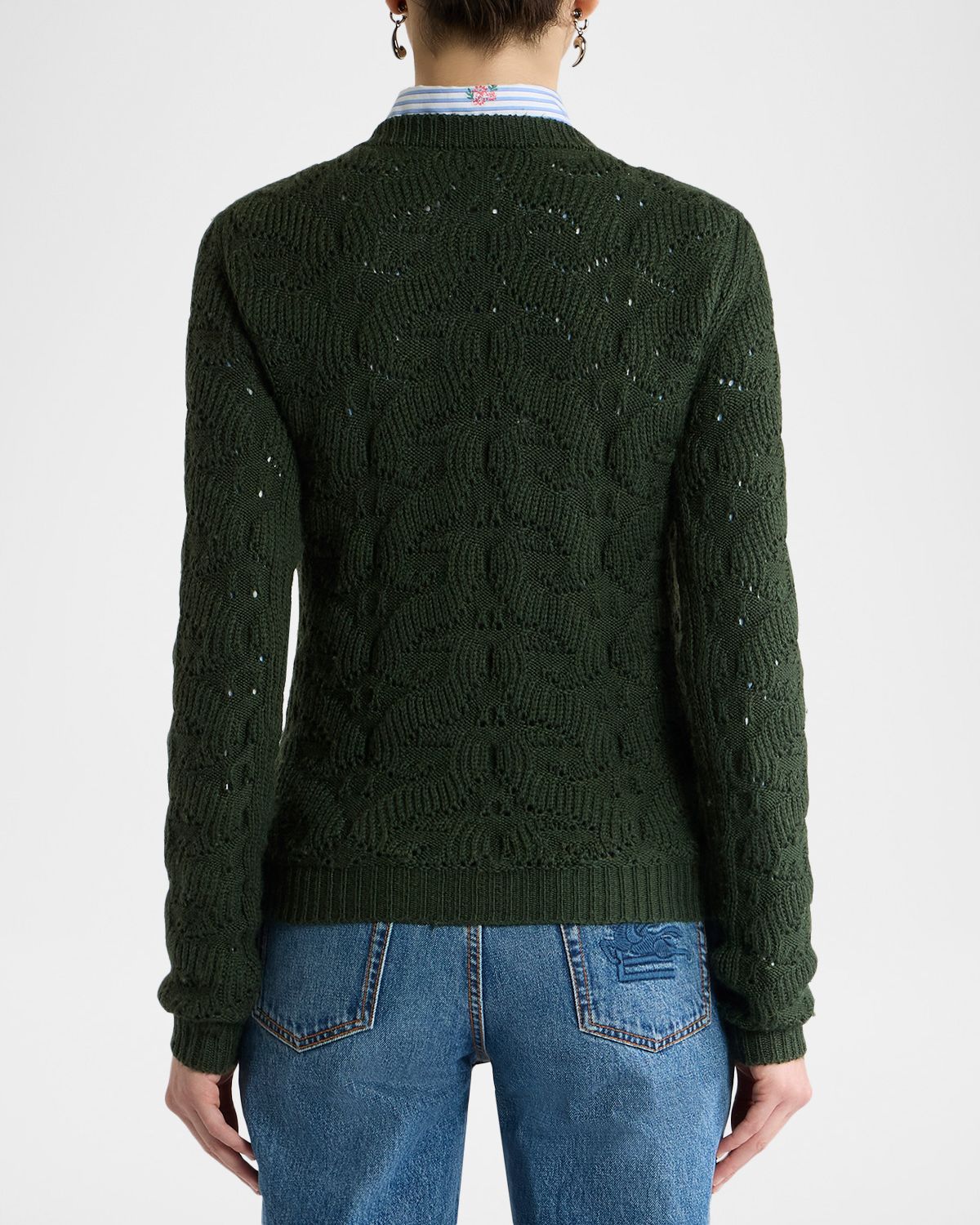 Etro Textured Pointelle Wool Crewneck Sweater | Thumbnail 3