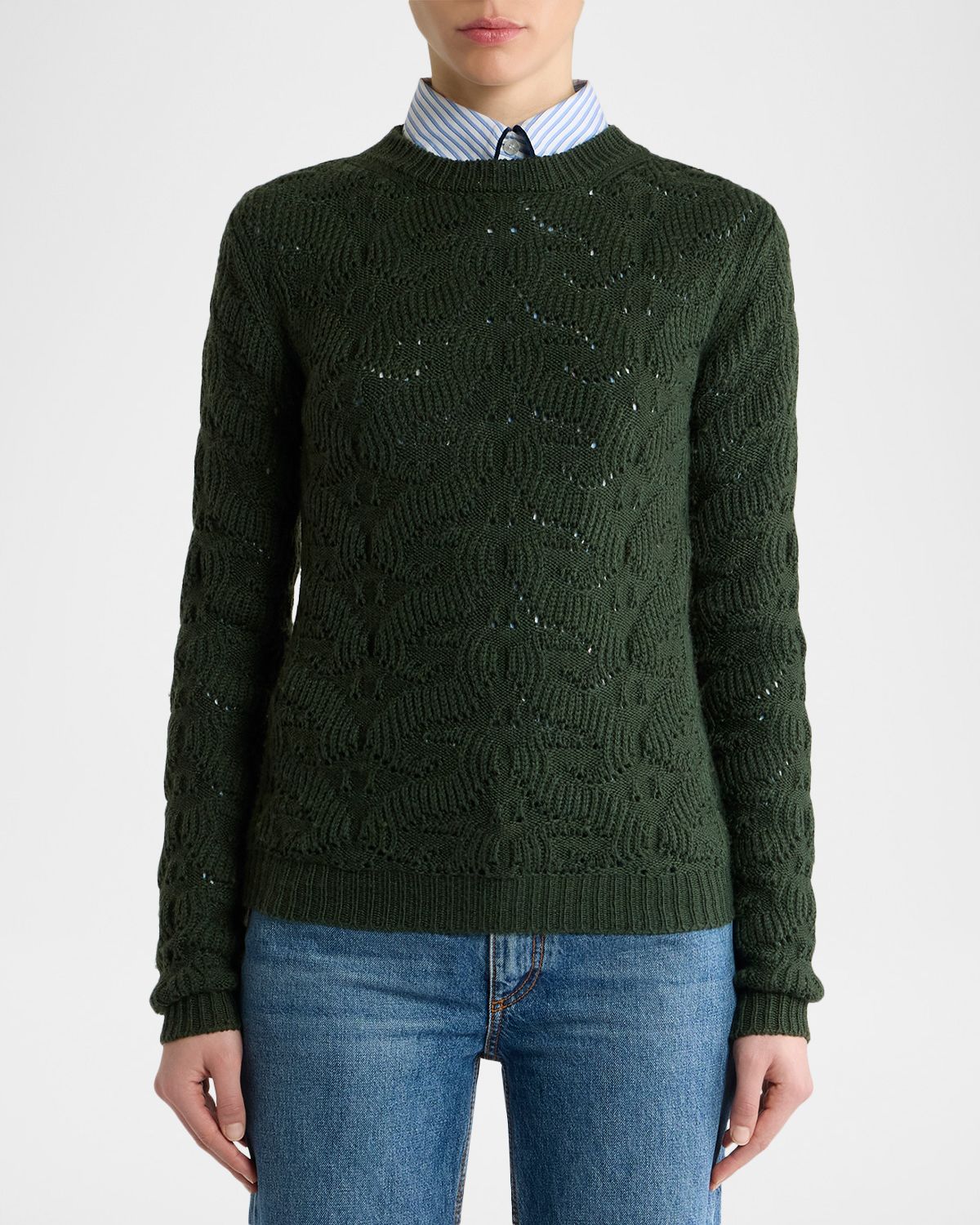 Etro Textured Pointelle Wool Crewneck Sweater | Thumbnail 4
