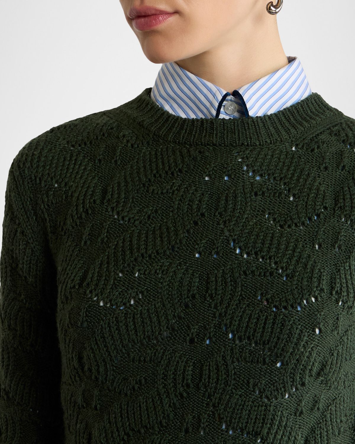 Etro Textured Pointelle Wool Crewneck Sweater | Thumbnail 5