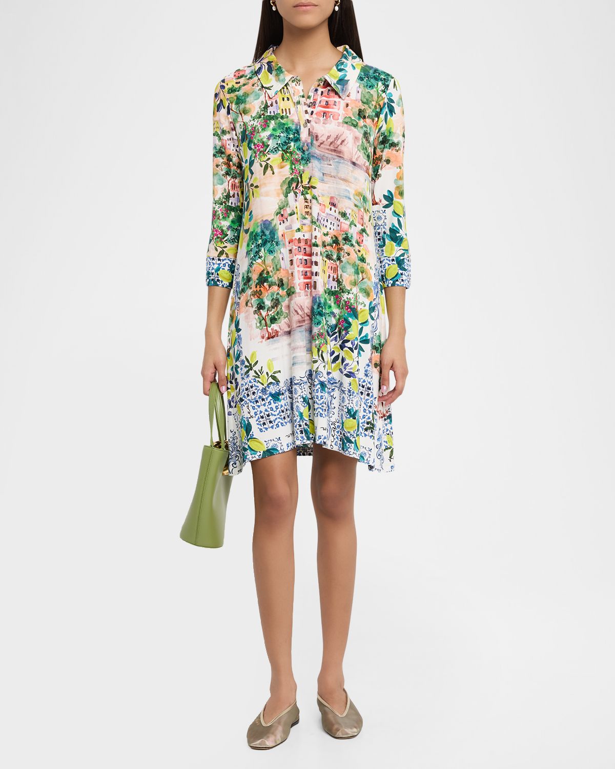 Johnny Was The Janie Lemon-Print Favorite Shirtdress | Thumbnail 5