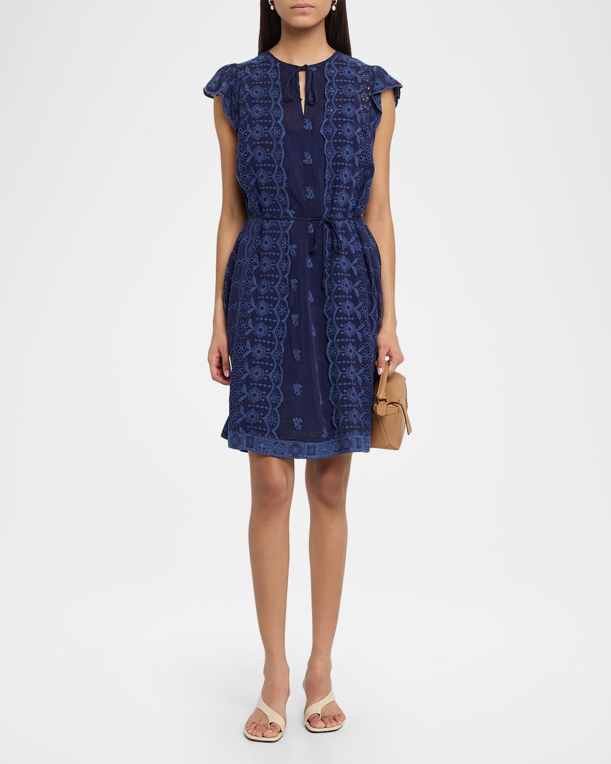 Johnny Was Daisy Eyelet Floral-Embroidered Mini Dress | Thumbnail 5