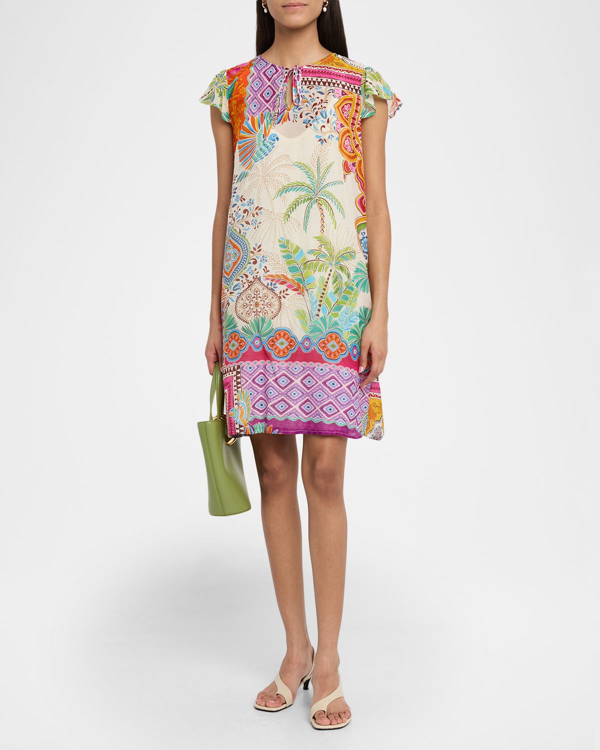 Johnny Was Daisy Botanical-Print Shift Dress | Thumbnail 5