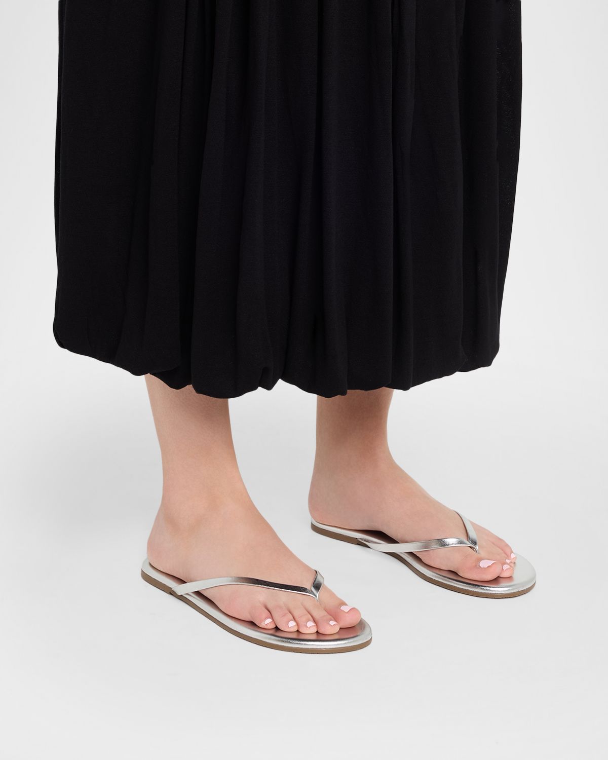 Tkees Lily Metallic Leather Flat Thong Sandals