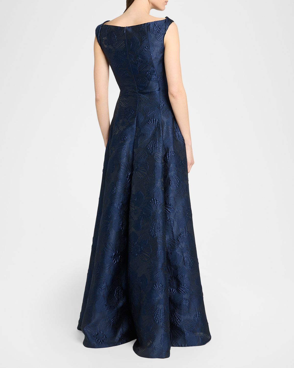 Talbot Runhof Twisted Collar Anemone Jacquard Sleeveless Gown | Thumbnail 3 Talbot Runhof Twisted Collar Anemone Jacquard Sleeveless Gown | Thumbnail 3