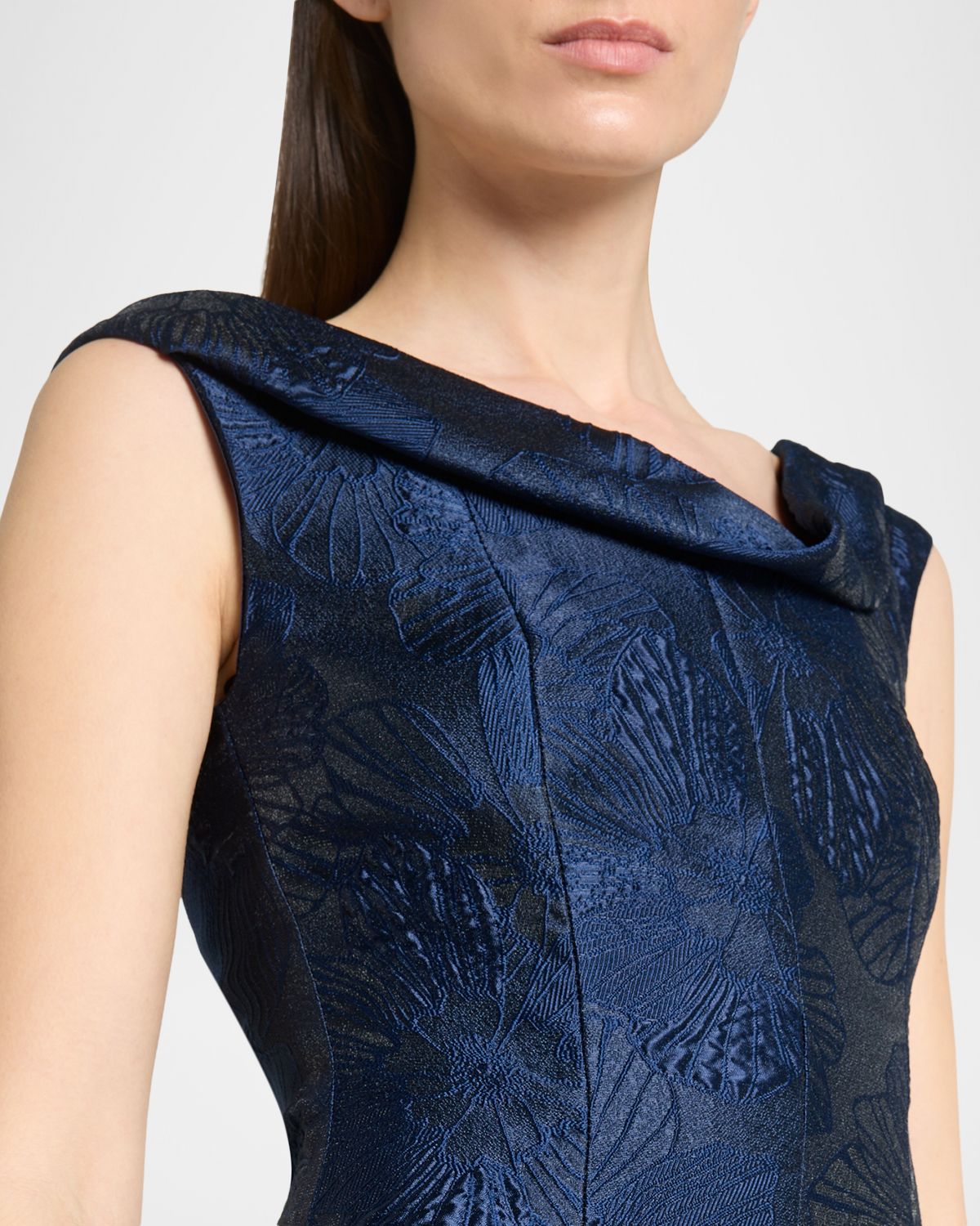 Talbot Runhof Twisted Collar Anemone Jacquard Sleeveless Gown | Thumbnail 5 Talbot Runhof Twisted Collar Anemone Jacquard Sleeveless Gown | Thumbnail 5