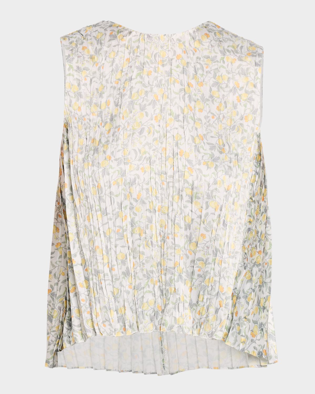 Vince Citrine Bloom Pleated Satin Top | Thumbnail 5