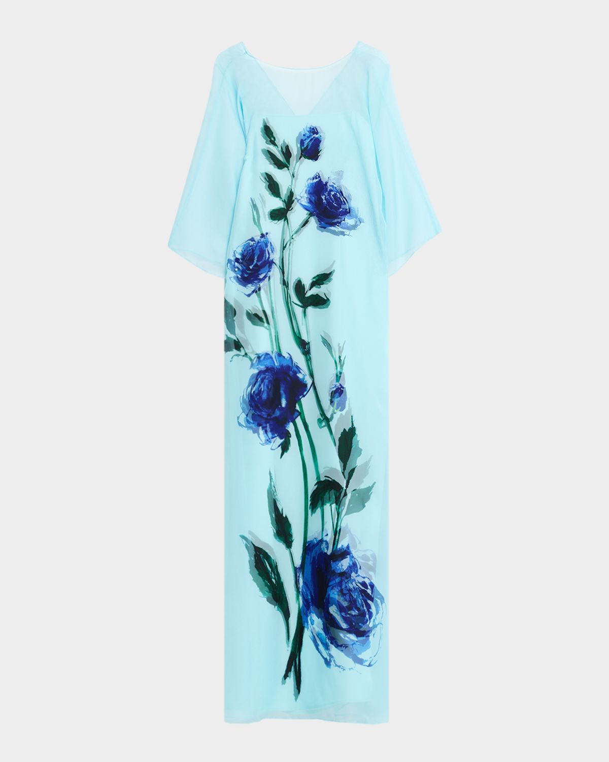 Rickie Freeman for Teri Jon Floral-Print Chiffon Draped Gown | Thumbnail 6 Rickie Freeman for Teri Jon Floral-Print Chiffon Draped Gown | Thumbnail 6