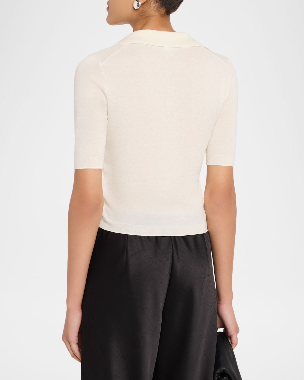 Vince Tipped Elbow-Sleeve Knit Top | Thumbnail 3